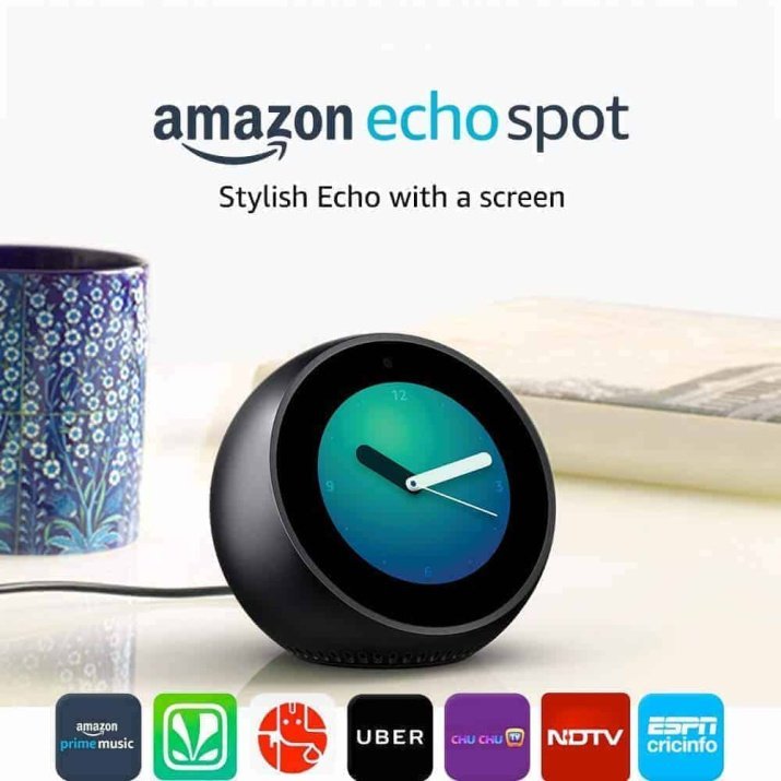 Amazon Echo Spot – Smart Alarm Clock with Alexa – Black