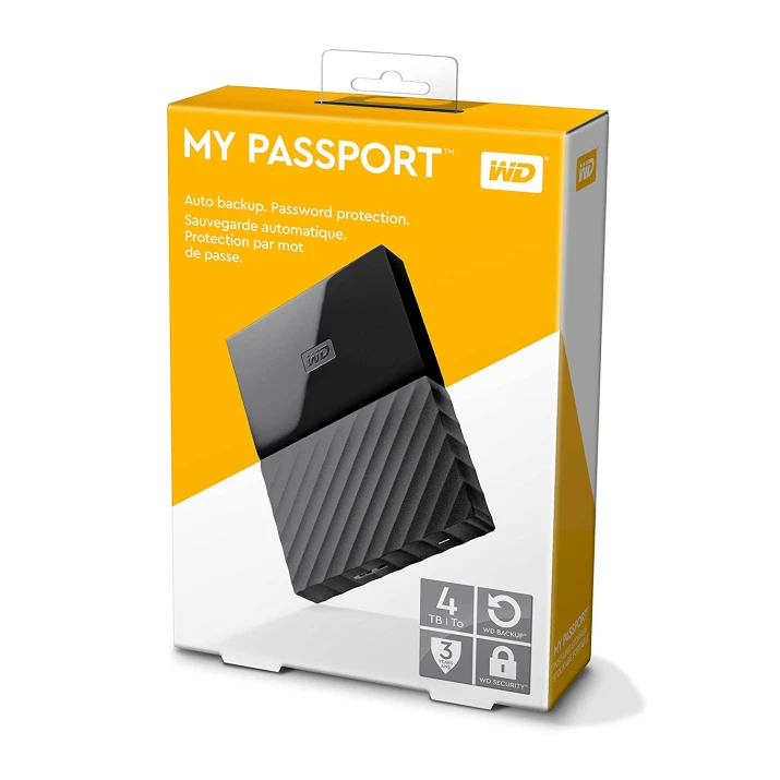 WD My Passport 4TB Portable External Hard Drive
