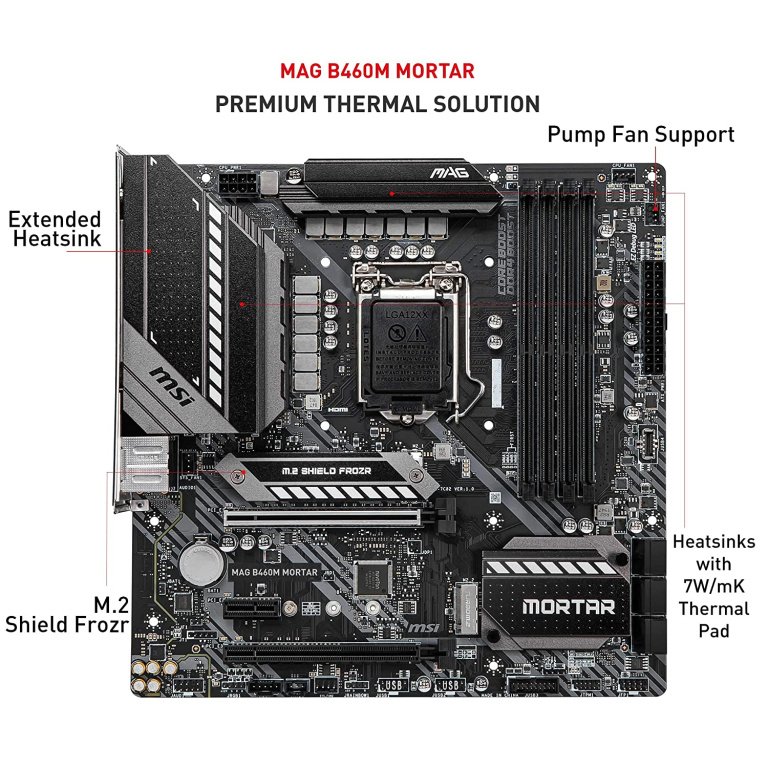 MSI MAG B460M Mortar Intel mATX Gaming/Editing Motherboard